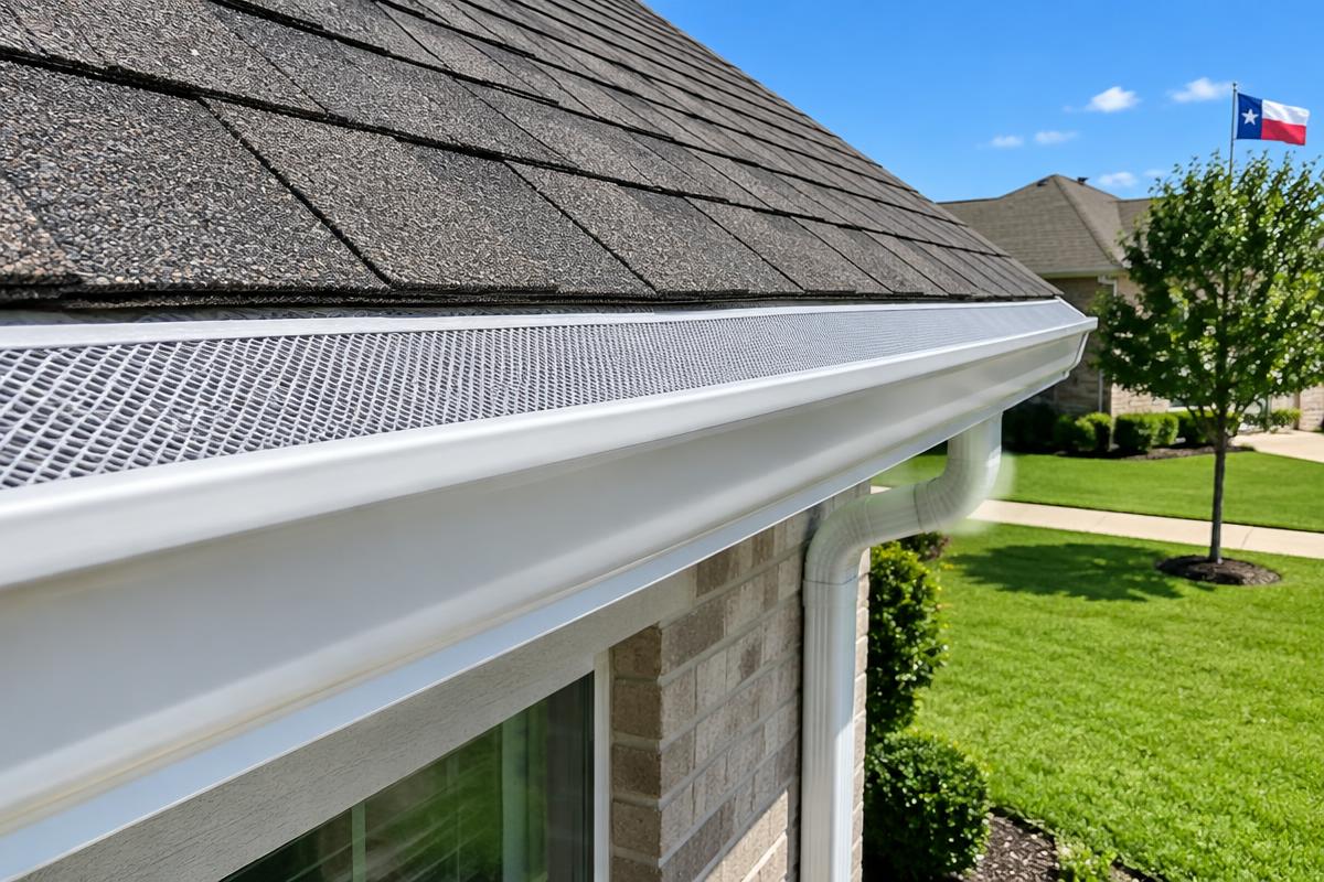 After: gutter replacement with gutter screens